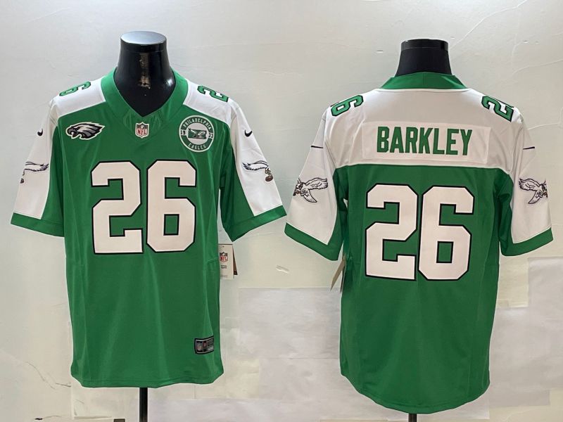 Men Philadelphia Eagles #26 Barkley Green Thanksgiving three generations 2024 Nike Limited NFL Jersey style 3->philadelphia eagles->NFL Jersey